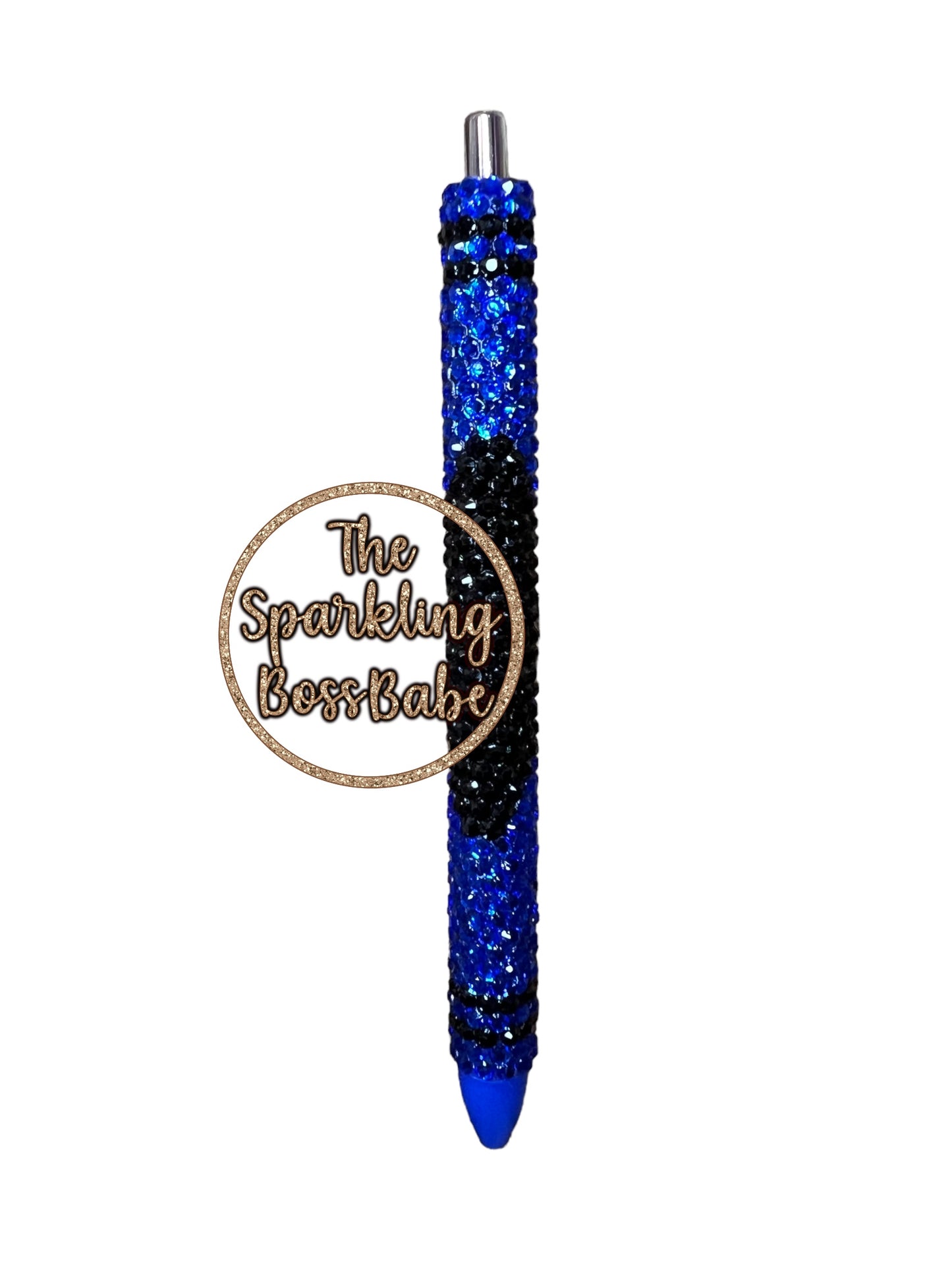 Dark Blue Crayon- Bling Pen