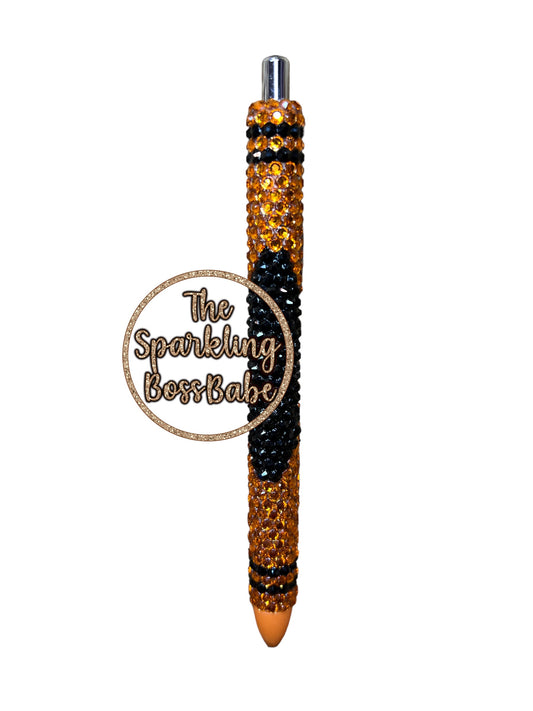 Orange Crayon- Bling Pen