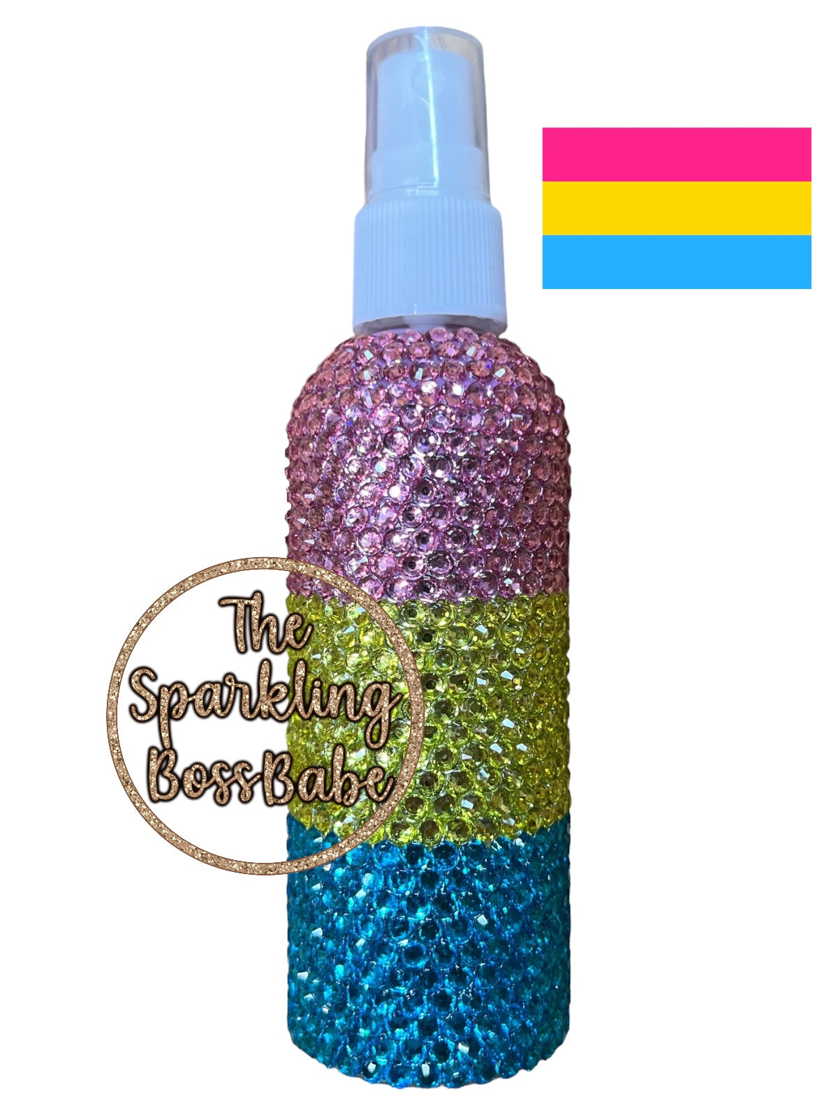 Pride Pansexual Flag- Bling Spray Bottle