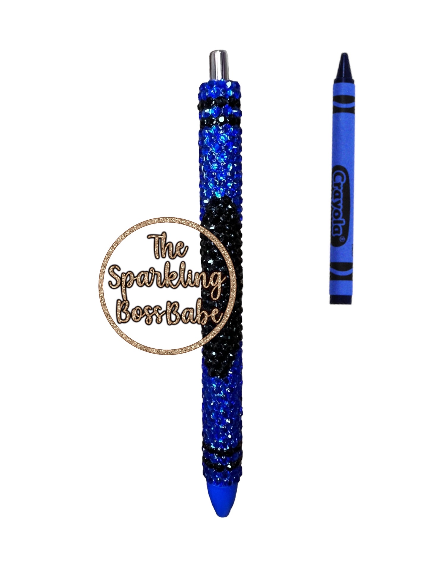 Dark Blue Crayon- Bling Pen