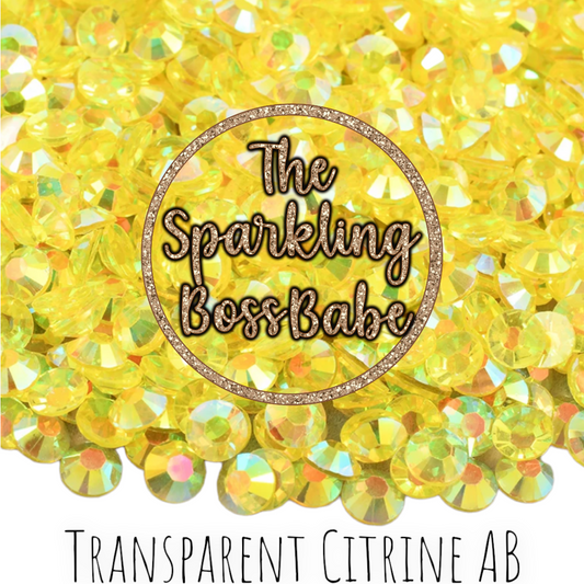 Transparent Citrine AB- Transparent Crystal Resin Rhinestone Jar