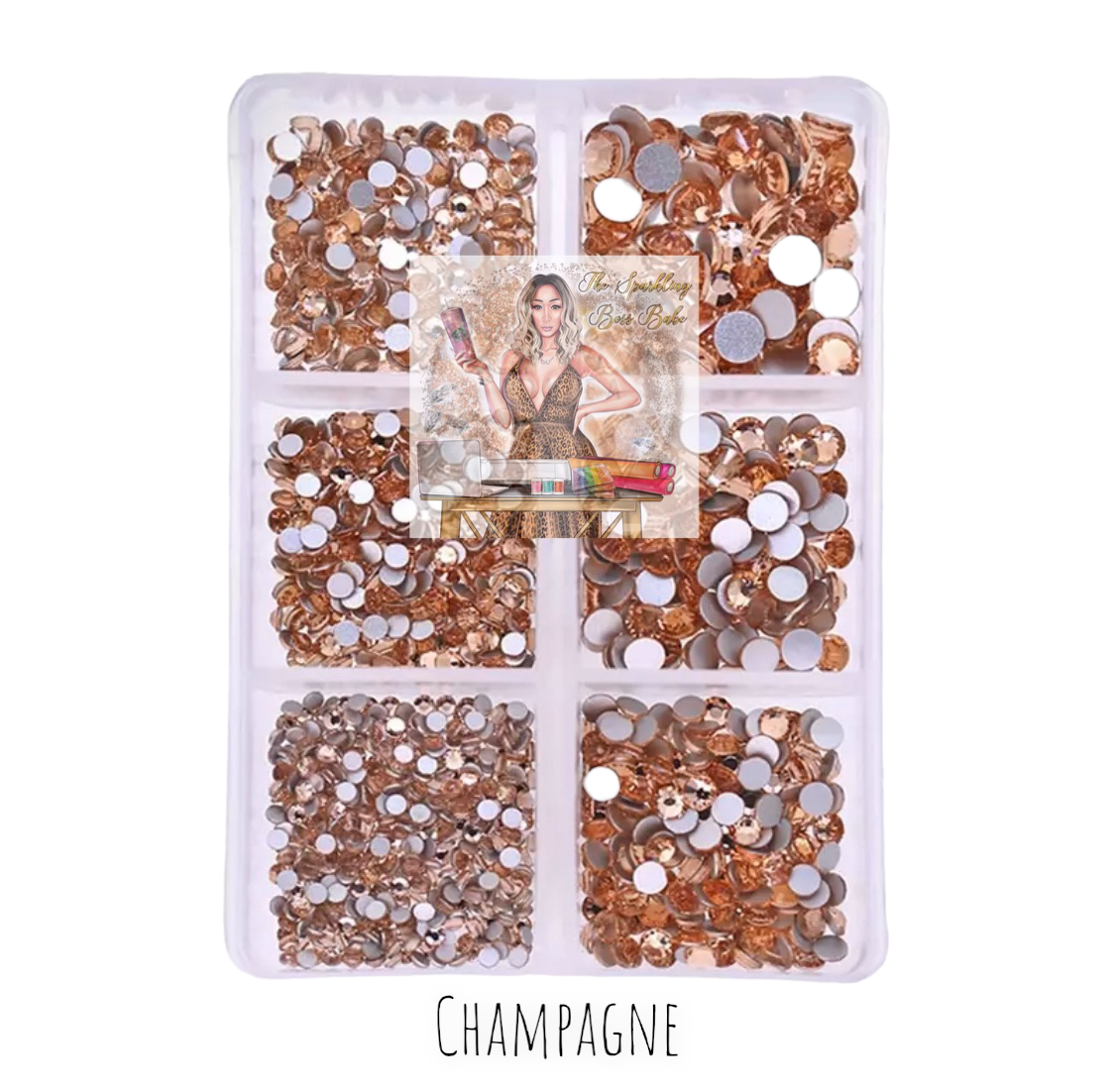 Champagne- Mini Glass Rhinestone Kit