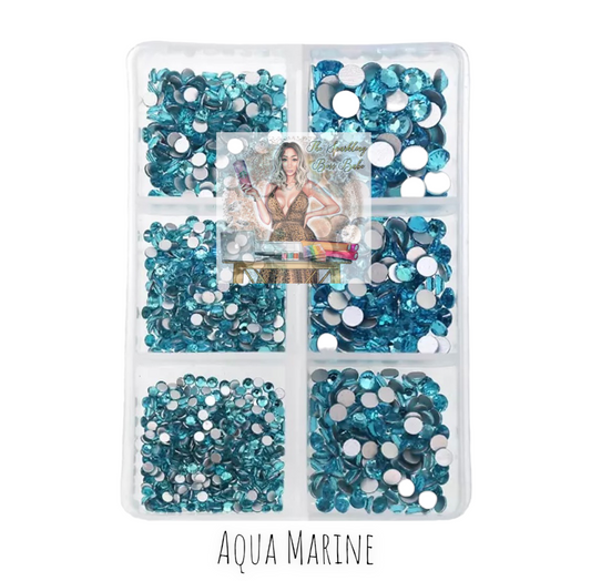 Aqua Marine- Mini Glass Rhinestone Kit