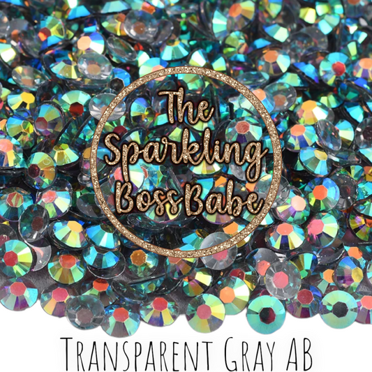 Transparent Gray AB- Transparent Crystal Resin Rhinestone Jar