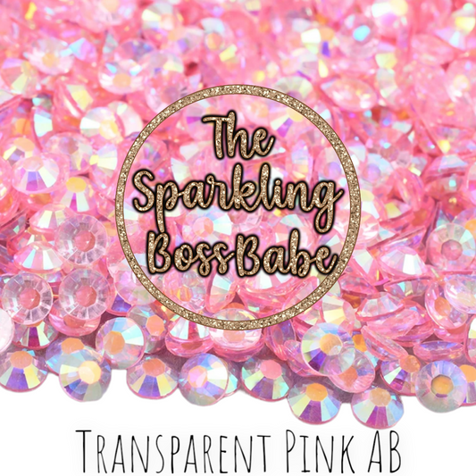 Transparent Pink AB- Transparent Crystal Resin Rhinestone Jar