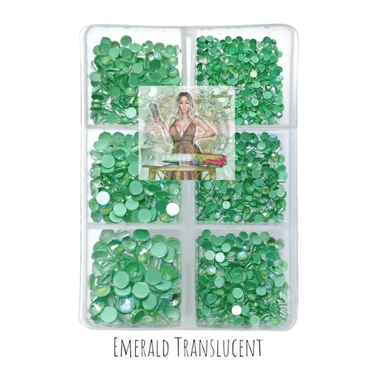 Emerald Translucent- Mini Glass Rhinestone Kit