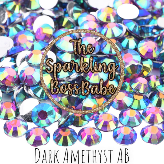 Dark Amethyst AB- Crystal Resin Rhinestone Jar
