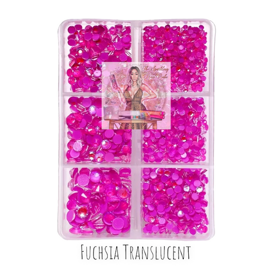 Fuchsia Translucent- Mini Glass Rhinestone Kit