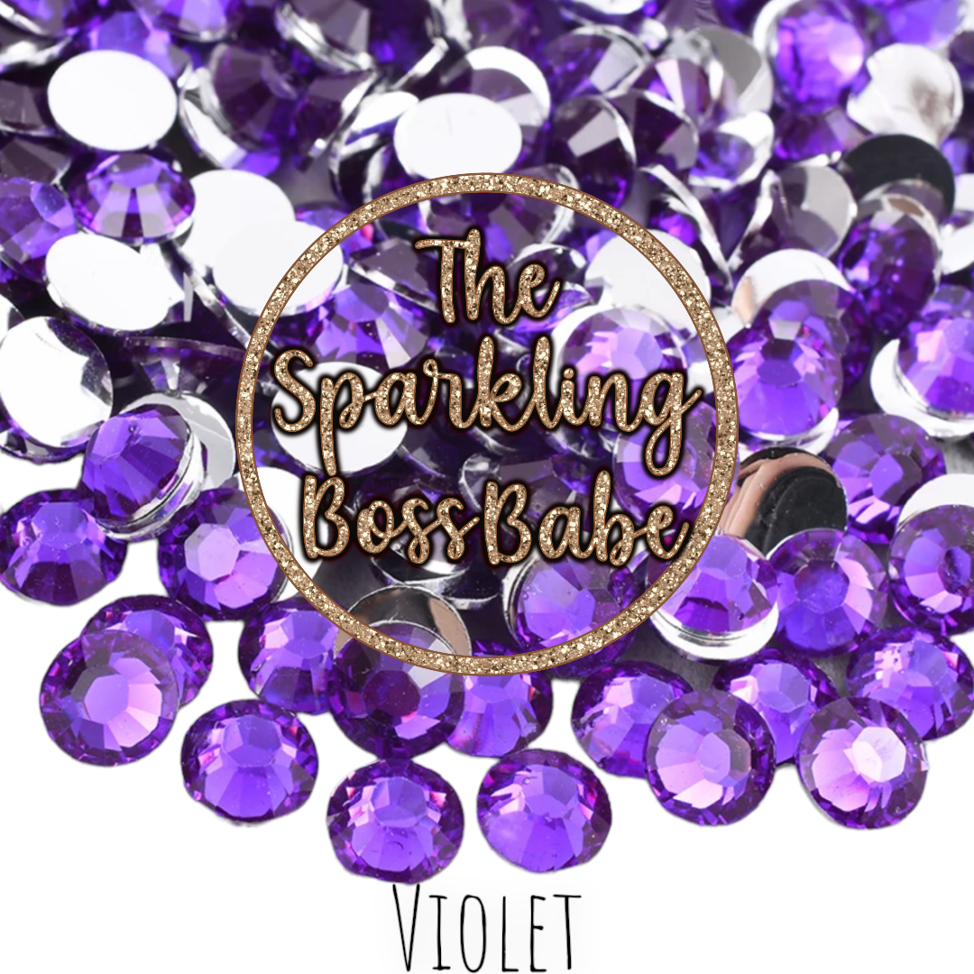 Violet- Crystal Resin Rhinestone Jar