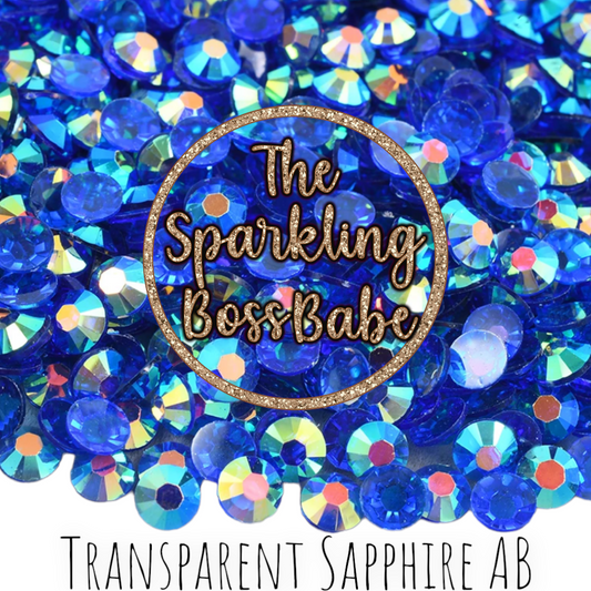 Transparent Sapphire AB- Transparent Crystal Resin Rhinestone Jar