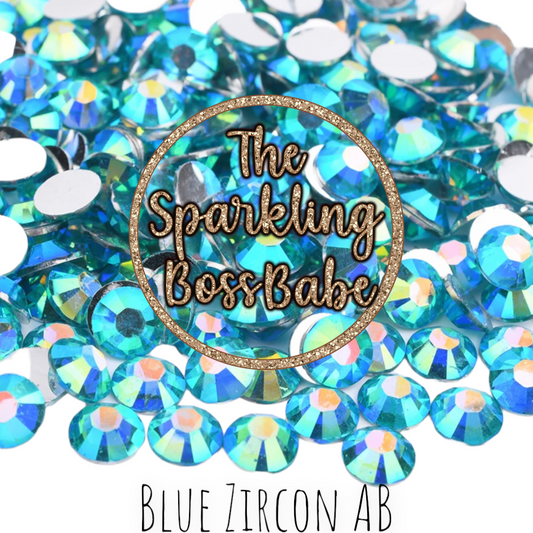 Blue Zircon AB- Crystal Resin Rhinestone Jar