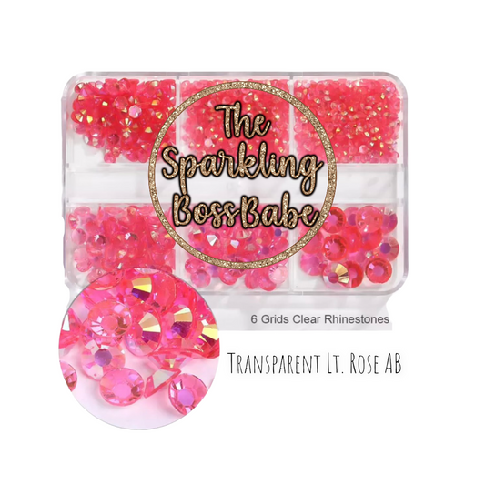 Transparent Lt. Rose AB- Transparent Crystal Resin Rhinestone Kit