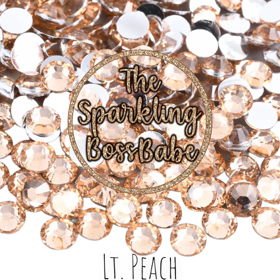 Lt. Peach- Crystal Resin Rhinestone Jar