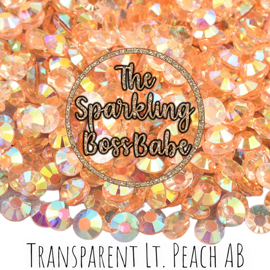 Transparent Lt. Peach AB- Transparent Crystal Resin Rhinestone Jar