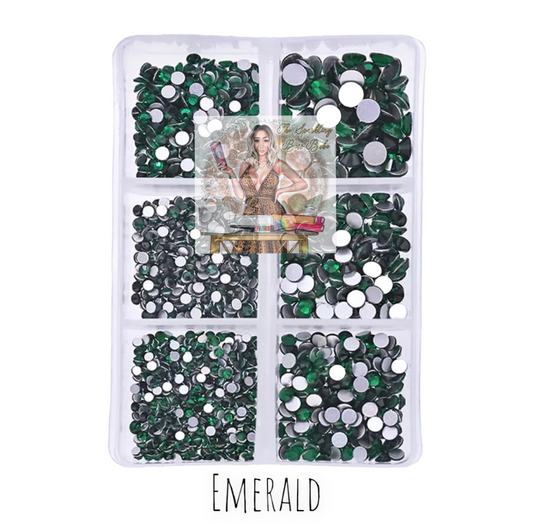 Emerald- Mini Glass Rhinestone Kit