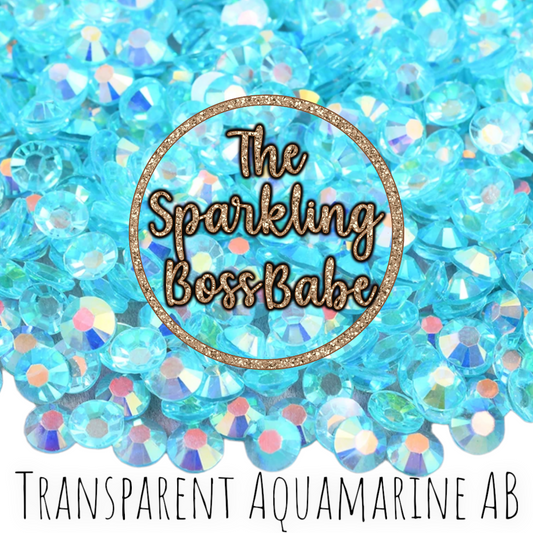 Transparent Aquamarine AB- Transparent Crystal Resin Rhinestone Jar