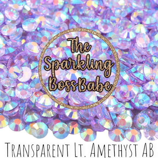 Transparent Lt. Amethyst AB- Transparent Crystal Resin Rhinestone Jar