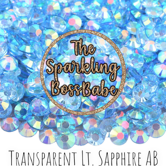 Transparent Lt. Sapphire AB- Transparent Crystal Resin Rhinestone Jar