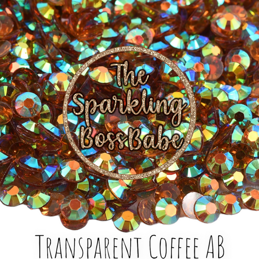 Transparent Coffee AB- Transparent Crystal Resin Rhinestone Jar