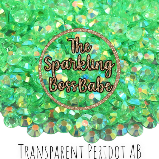 Transparent Peridot AB- Transparent Crystal Resin Rhinestone Jar