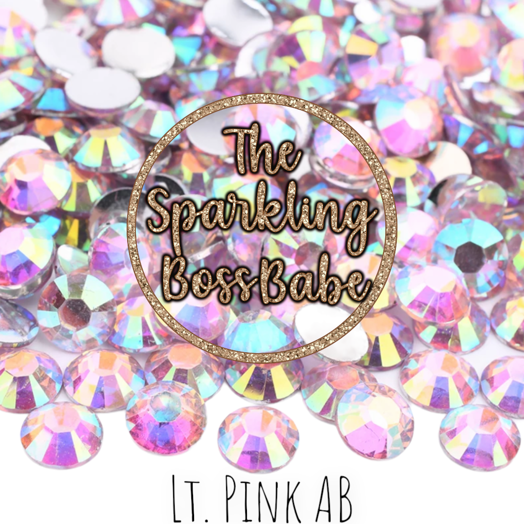 Lt. Pink AB- Crystal Resin Rhinestone Jar