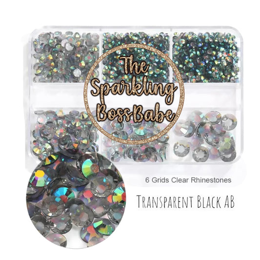 Transparent Black AB- Transparent Crystal Resin Rhinestone Kit