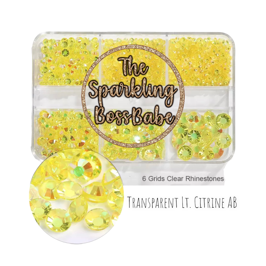 Transparent Lt. Citrine AB- Transparent Crystal Resin Rhinestone Kit