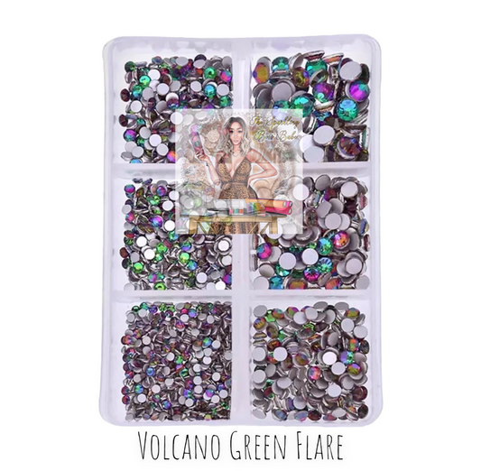 Volcano Green Flare- Mini Glass Rhinestone Kit