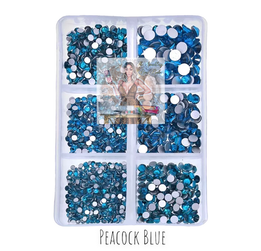 Peacock Blue- Mini Glass Rhinestone Kit