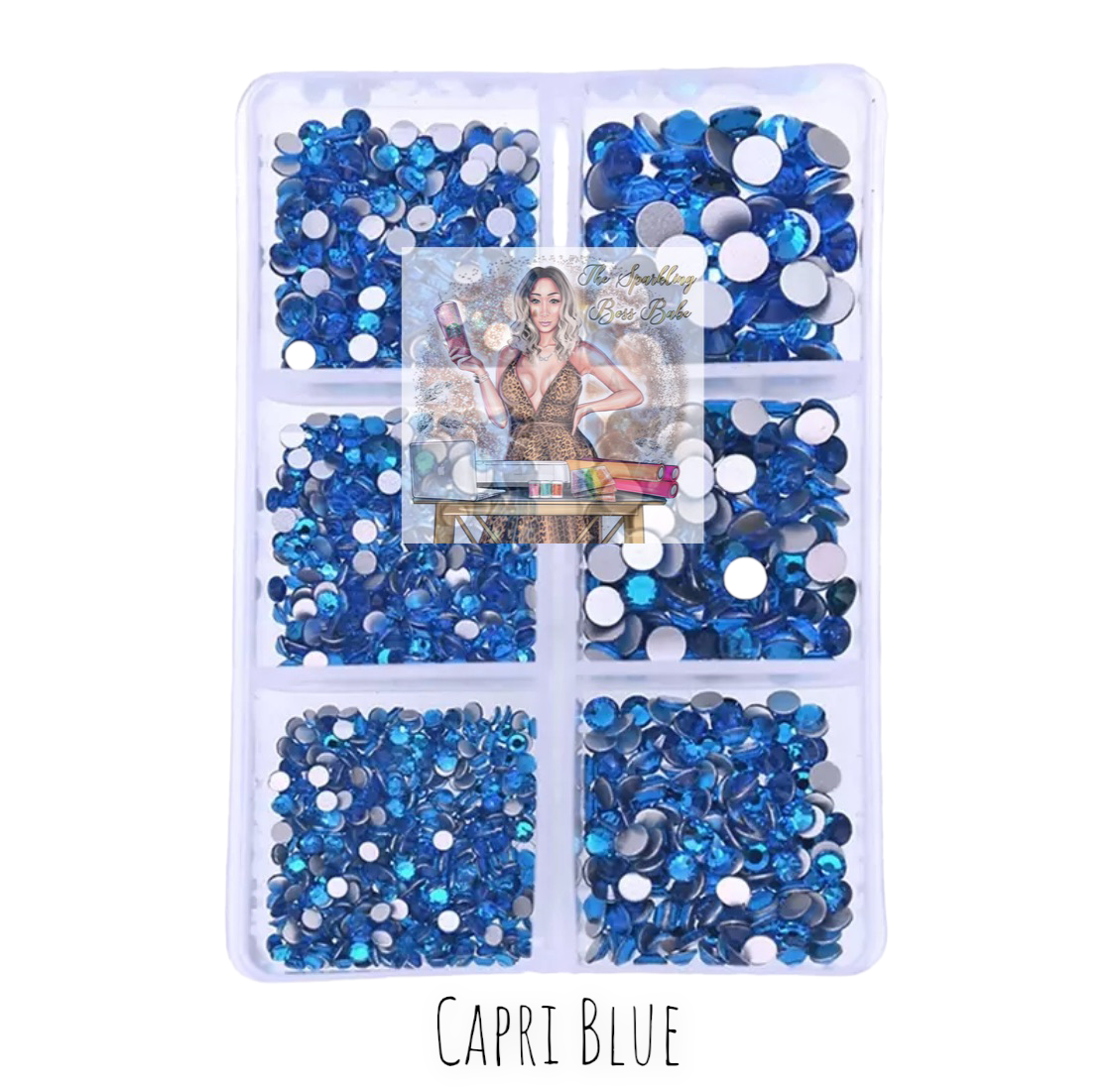 Capri Blue- Mini Glass Rhinestone Kit