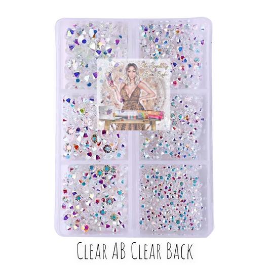 Clear AB Clear Back- Mini Glass Rhinestone Kit