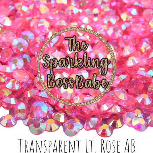 Transparent Lt. Rose AB- Transparent Crystal Resin Rhinestone Jar