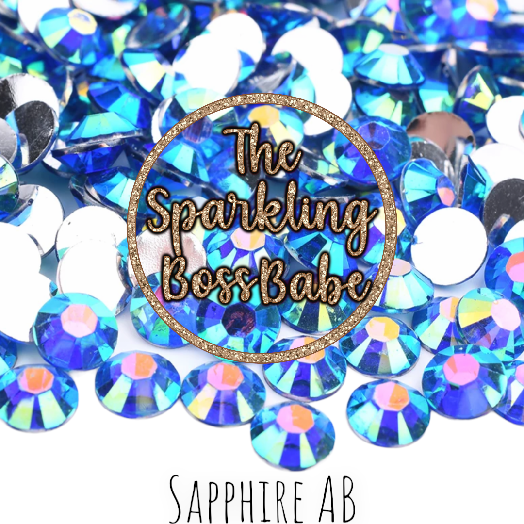 Sapphire AB- Crystal Resin Rhinestone Jar