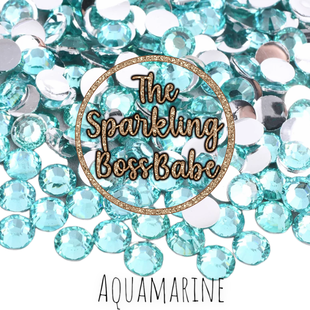 Aquamarine- Crystal Resin Rhinestone Jar