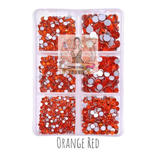 Orange Red- Mini Glass Rhinestone Kit