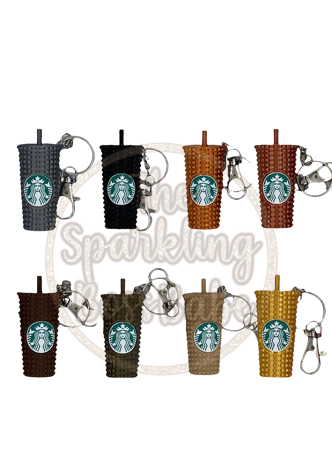 Metallic Studded Cup Keychain