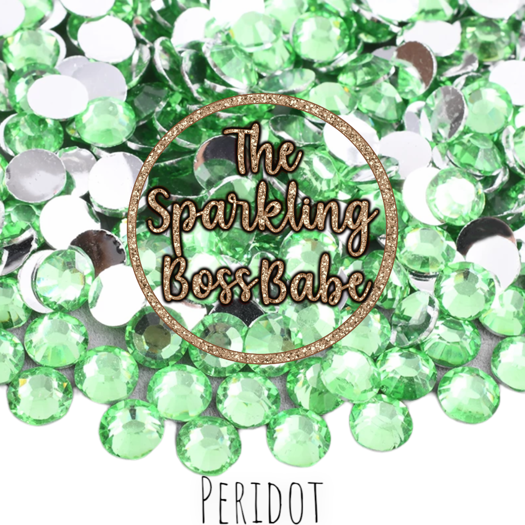 Peridot- Crystal Resin Rhinestone Jar