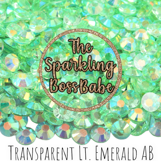 Transparent Lt. Emerald AB- Transparent Crystal Resin Rhinestone Jar