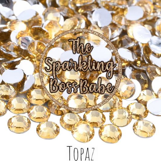 Topaz- Crystal Resin Rhinestone Jar