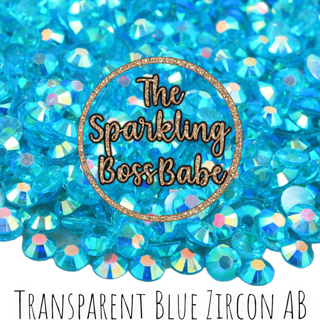 Transparent Blue Zircon AB- Transparent Crystal Resin Rhinestone Jar