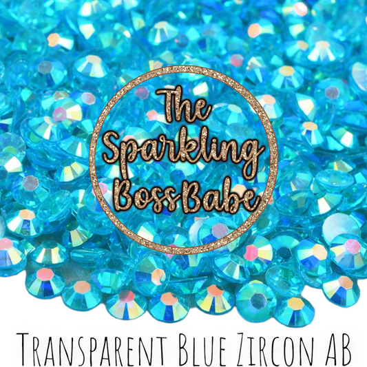 Transparent Blue Zircon AB- Transparent Crystal Resin Rhinestone Jar