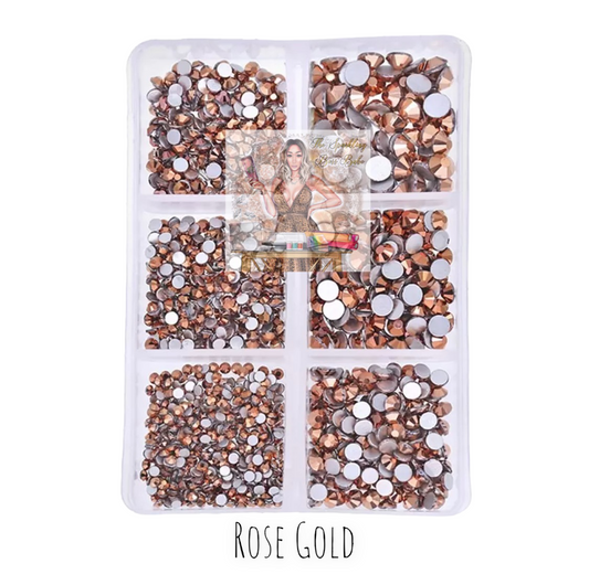 Rose Gold- Mini Glass Rhinestone Kit