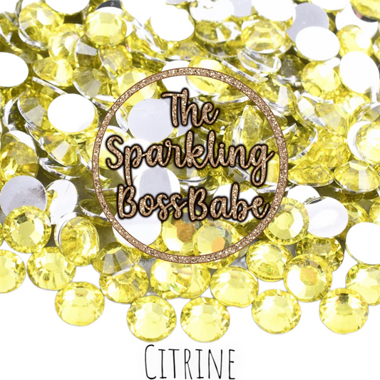 Citrine- Crystal Resin Rhinestone Jar